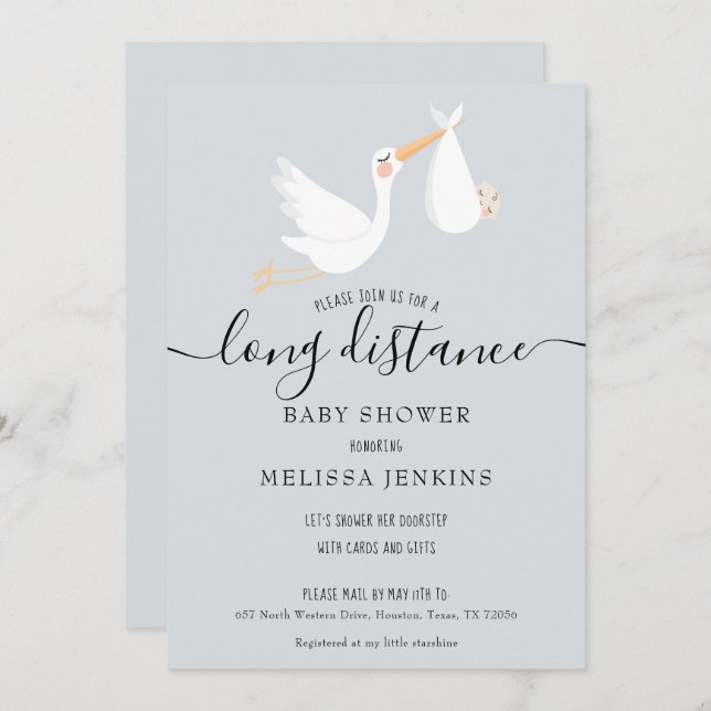 Invitation Douche Longue Distance / Sprinkings By Mail (Devant / Derrière)