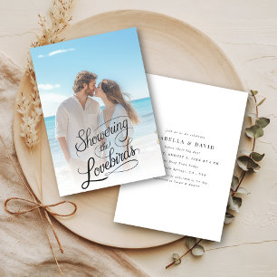 Invitation Douche Lovebirds Couples Douche Beach Photo