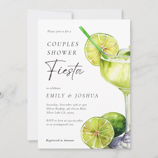Invitation Douche mexicaine Fiesta Couples (Devant)