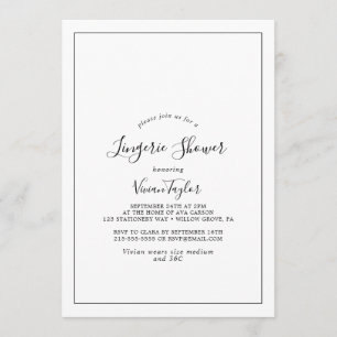 Invitation Douche minimaliste Lingerie