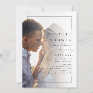 Invitation Douche moderne chic minimaliste photo couples