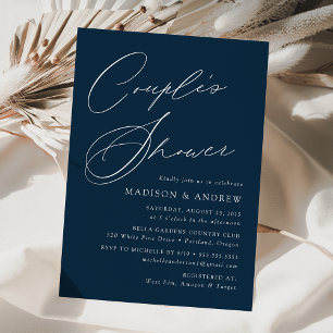 Invitation Douche moderne Elegant Navy Couple