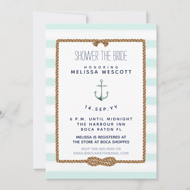Invitation Douche nautique de la mariée Infinity Knot Mousse  (Devant)