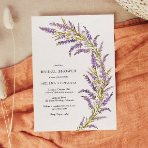Invitation Douche nuptiale à aquarelle fleurie Lavender Fall