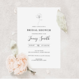 Invitation Douche nuptiale à fleurs dessinée à la main