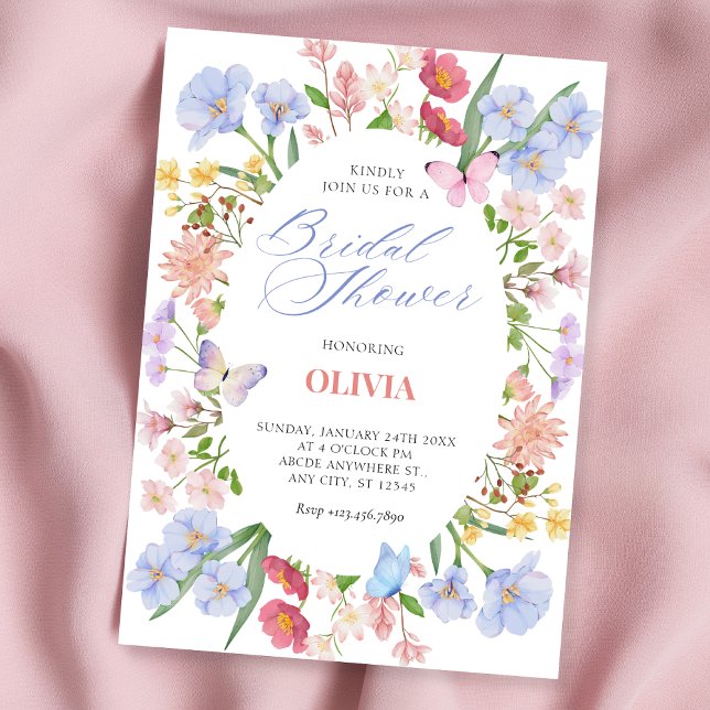Invitation Douche nuptiale à fleurs pastel esthétique (Créateur téléchargé)