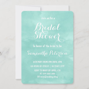 Invitation Douche nuptiale aqua vert moderne