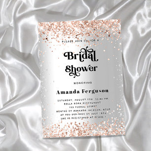 Invitation Douche nuptiale argent rose or luxe