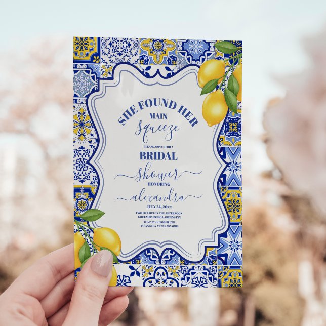 Invitation Douche nuptiale au citron Elle a trouvé son presso (Créateur téléchargé)