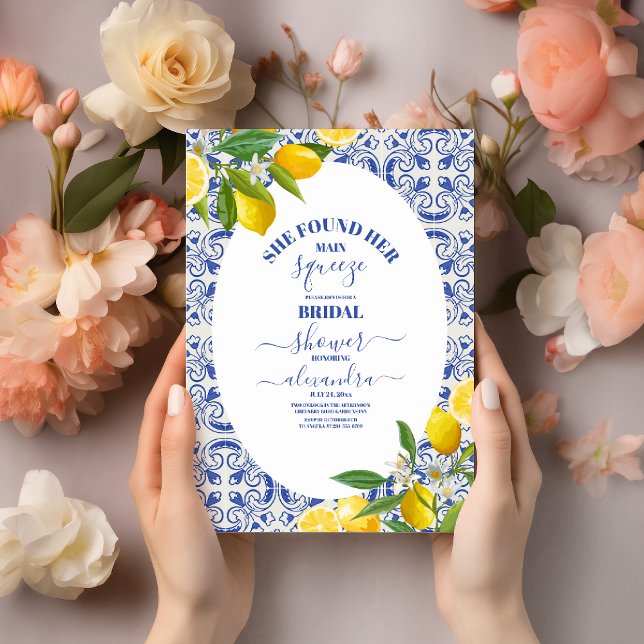 Invitation Douche nuptiale au citron Elle a trouvé son presso (Créateur téléchargé)