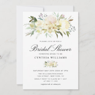 Invitation douche nuptiale blanche