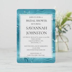 Invitation Douche nuptiale bleu turquoise Aqua