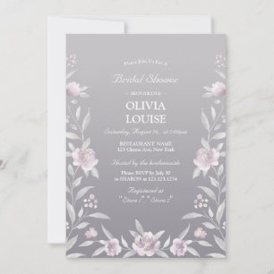 Invitation Douche nuptiale Chinoiserie rose argent