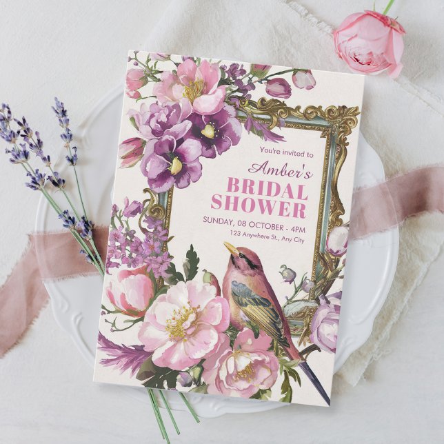 Invitation Douche nuptiale d'aquarelle rose (Créateur téléchargé)