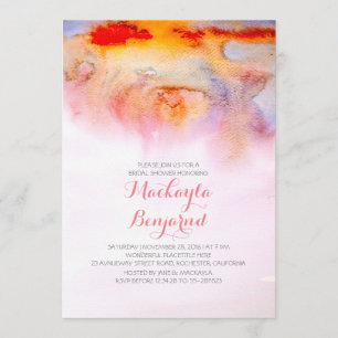 Invitation Douche nuptiale d'aquarelles de coucher du soleil