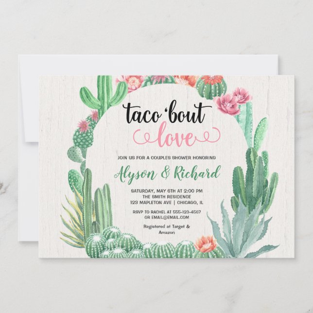 Invitation Douche nuptiale de couples de fiesta, amour (Devant)
