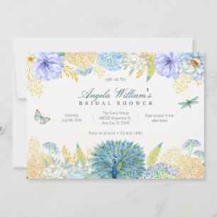 Invitation Douche nuptiale de la libellule florale d'aquarell