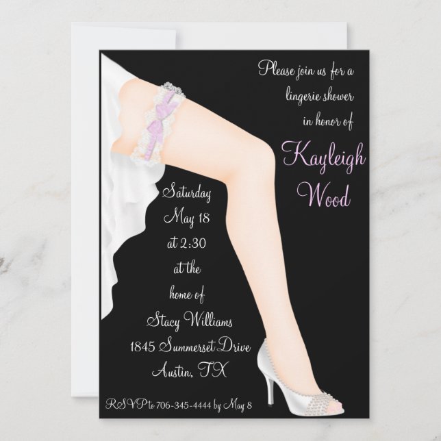 Invitation Douche nuptiale de lingerie personnalisée (Devant)