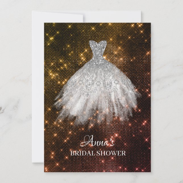 Invitation Douche nuptiale de robe de robe de parties (Devant)