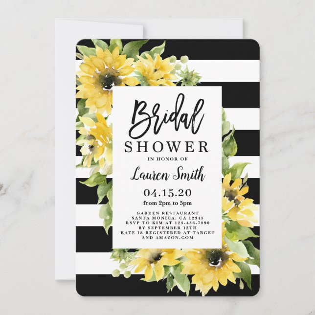 Invitation Douche nuptiale de tournesol (Devant)