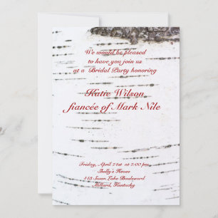 Invitation Douche nuptiale d'écorce de bouleau