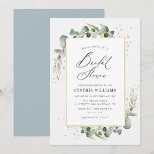 Invitation douche nuptiale d'eucalyptus aquarelle