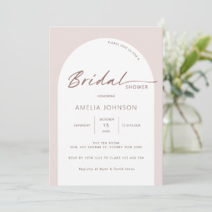 Invitation Douche nuptiale en arc moderne et minimaliste