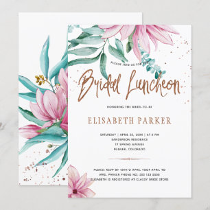 Invitation Douche nuptiale en cuivre rose pâle