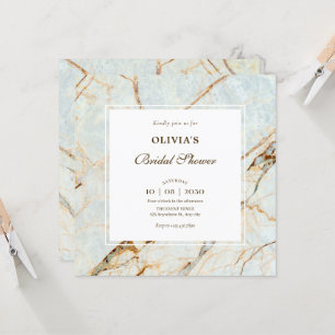 Invitation Douche nuptiale en pierre de marbre