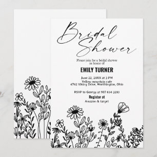 Invitation Douche nuptiale fleur sauvage