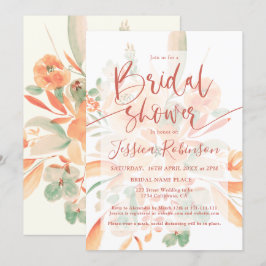 Invitation Douche nuptiale fleurie en terre cuite boho