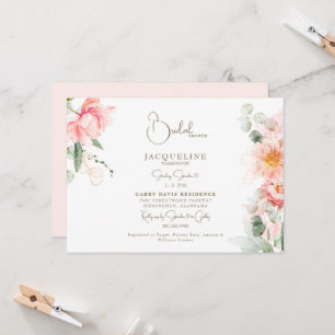 Invitation Douche nuptiale floue élégante
