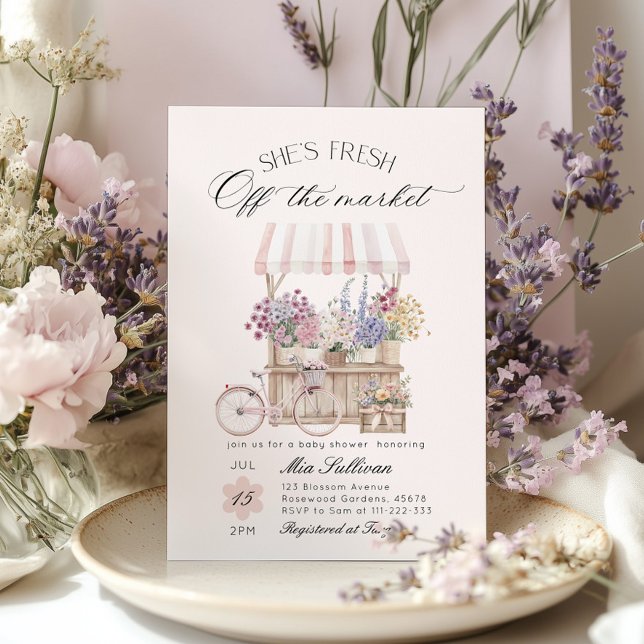 Invitation Douche nuptiale Flower Cart frais (Créateur téléchargé)