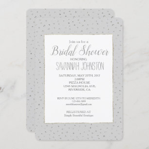 Invitation Douche nuptiale gris argent Confetti