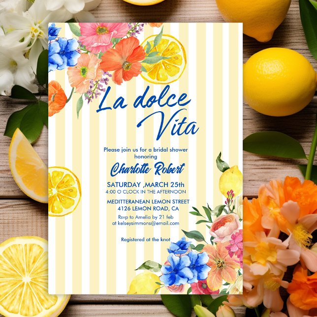 Invitation Douche nuptiale italienne au citron (Créateur téléchargé)