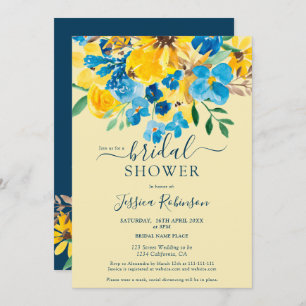 Invitation Douche nuptiale jaune rustique