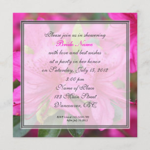 Invitation douche nuptiale joli rose azalea fleurs