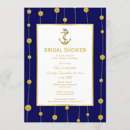 Invitation Douche nuptiale mariage de feuille d'or