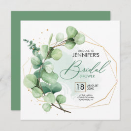 Invitation Douche nuptiale minimaliste tendance eucalyptus ve