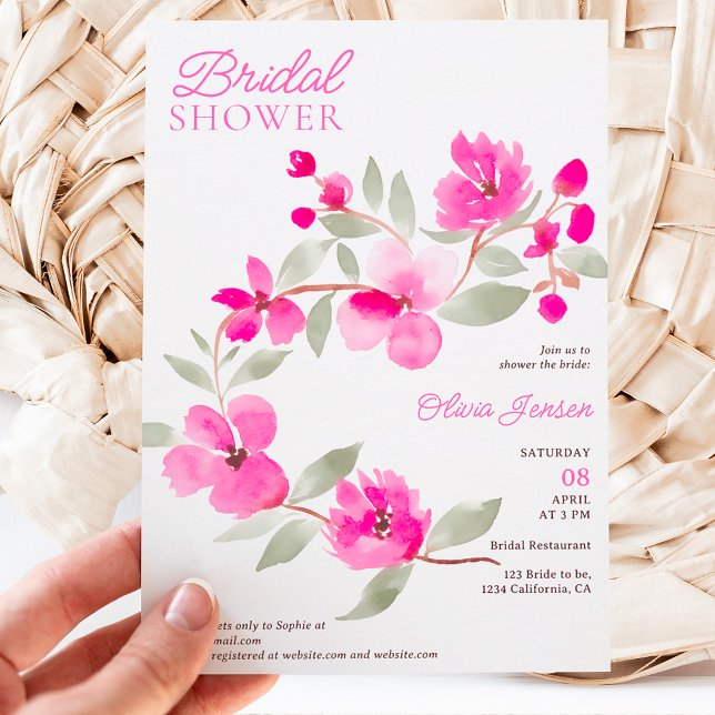 Invitation Douche nuptiale moderne rose sakura (Créateur téléchargé)