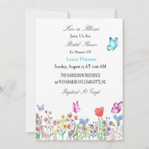 Invitation Douche nuptiale Papillons d'invitation bleu/violet