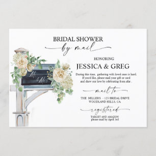 Invitation Douche nuptiale par courrier, longue distance, nup