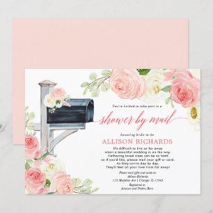 Invitation Douche nuptiale par mail rose pâle vert