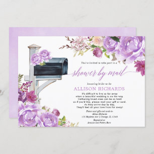 Invitation Douche nuptiale par mail violette lilas fleurie él