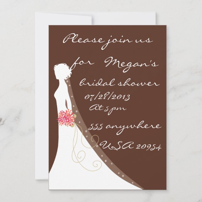 Invitation Douche nuptiale personnalisée (Devant)