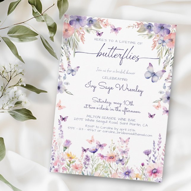 Invitation Douche nuptiale pour "toute la vie des papillons" (Créateur téléchargé)