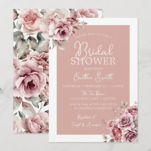Invitation Douche nuptiale rose Dusty Rose floral