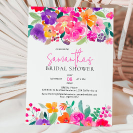 Invitation Douche nuptiale rose vif