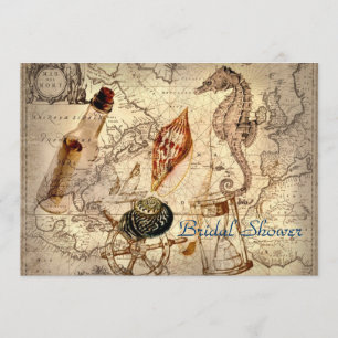 Invitation douche nuptiale vintage de mariage de plage de