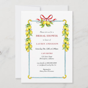 Invitation Douche nuptiale Watercolor Lemons Holiday